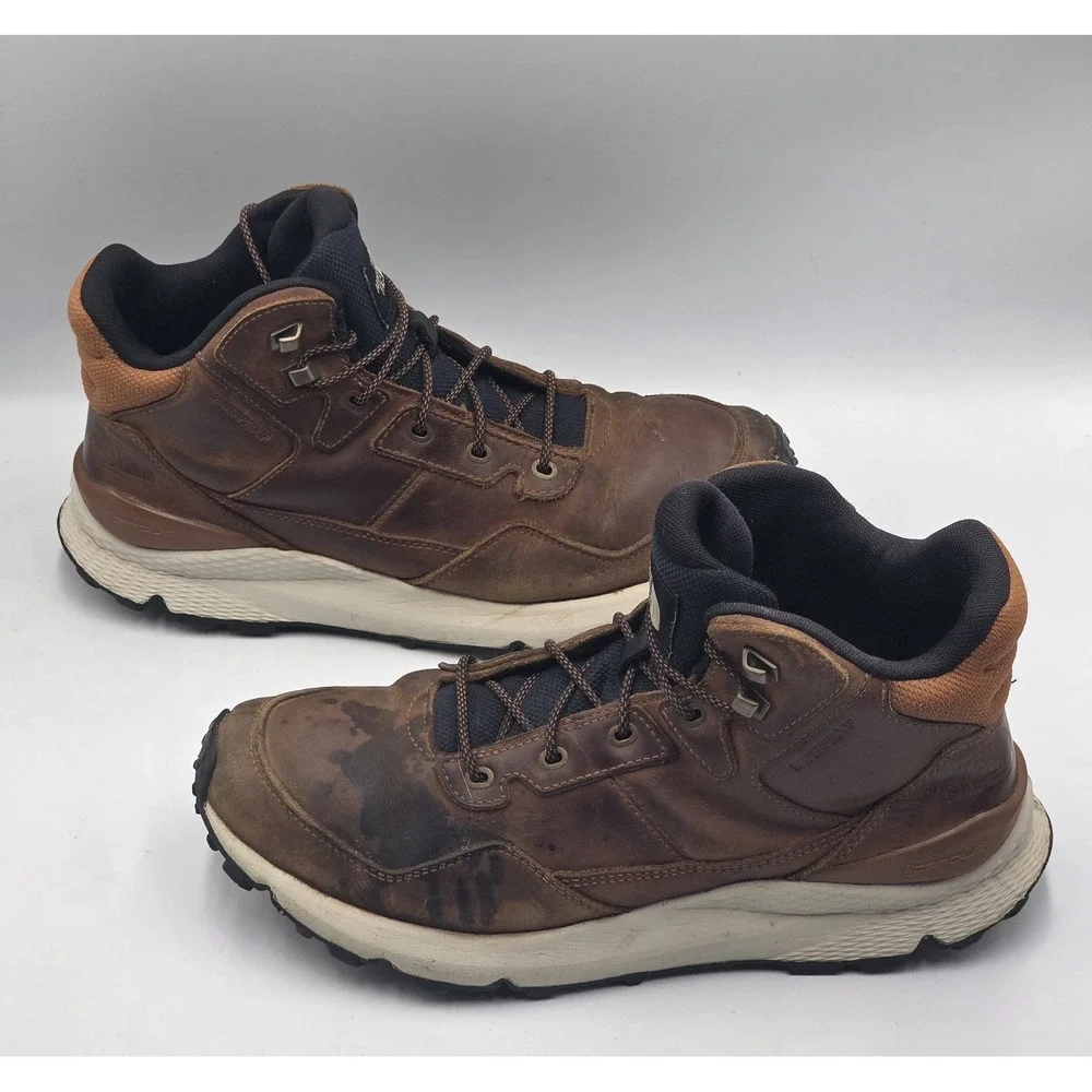 The North Face Men's Vals II Mid Leather Waterproof Boots Brown Size 10
